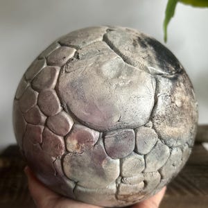 Handmade Decorative Clay Sphere | Wood Barrel Fired | Natural Oxide Colors | Symbol of Wholeness and Harmony