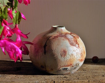 Raku Pottery Saggar ceramics without glaze Raku vase Small Ceramic Ikebana Vase for dry flowers Decorative OOAK Organic Earth Tones