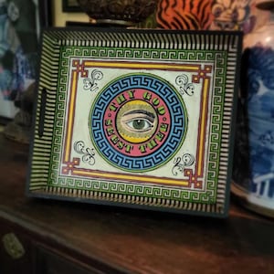All Seeing Decoupaged Drinks Tray