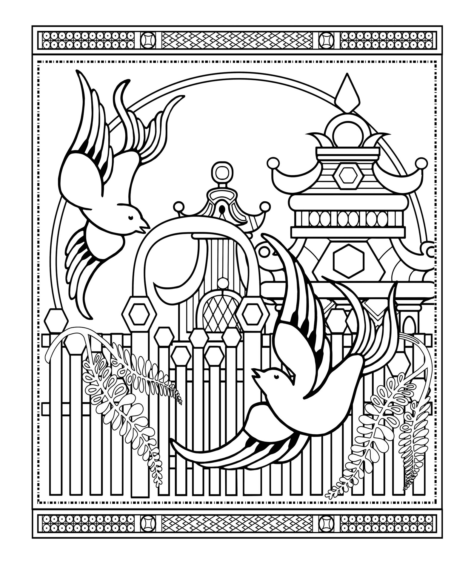 Blue Willow, Coloring Book, Adult Coloring Book, Blue Willow Story