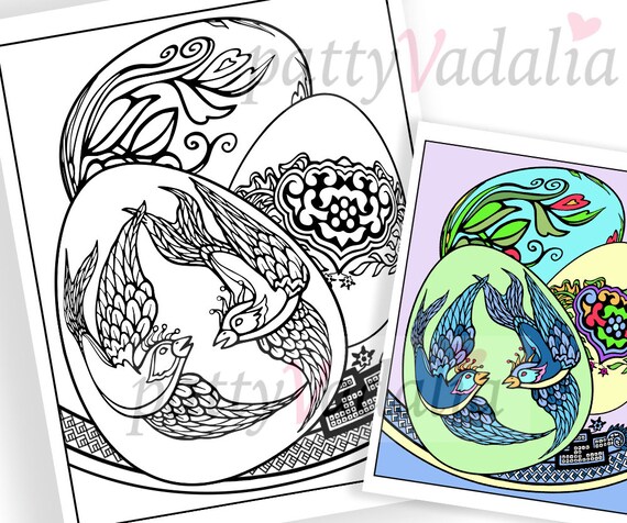 Easter Coloring Pages Printable Coloring Pages Easter Eggs Etsy
