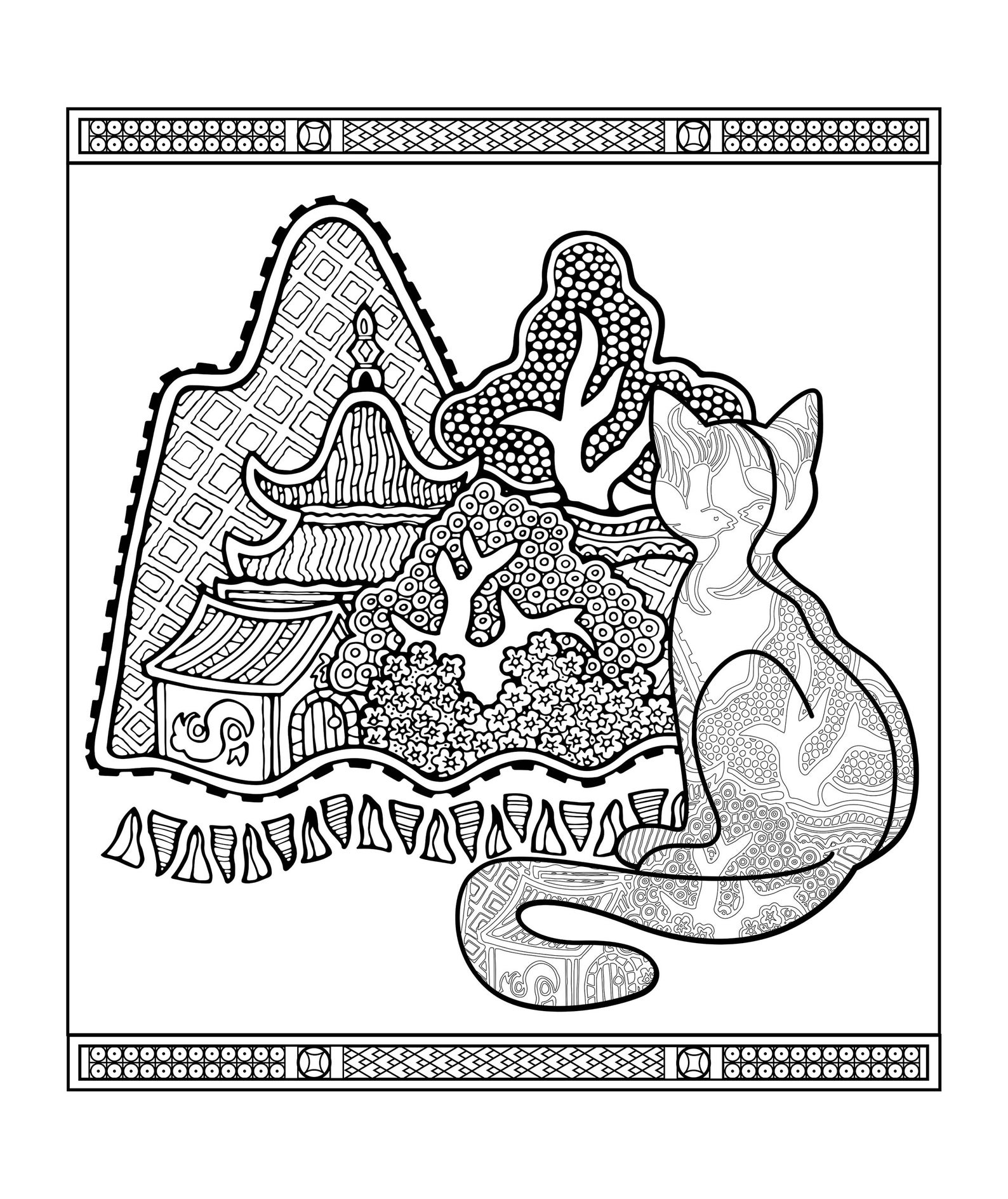 Blue Willow, Coloring Book, Adult Coloring Book, Blue Willow Story