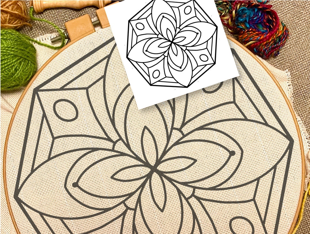 Mandala Pattern, Instant Download, Punch Needle, Rug Hooking Pattern