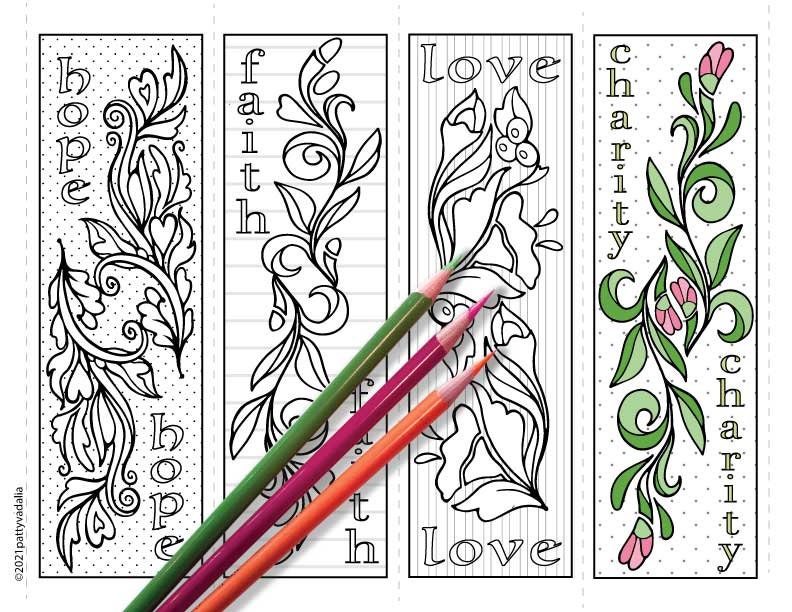 Downloadable Bookmarks PDF Faith Hope Love Charity | Etsy
