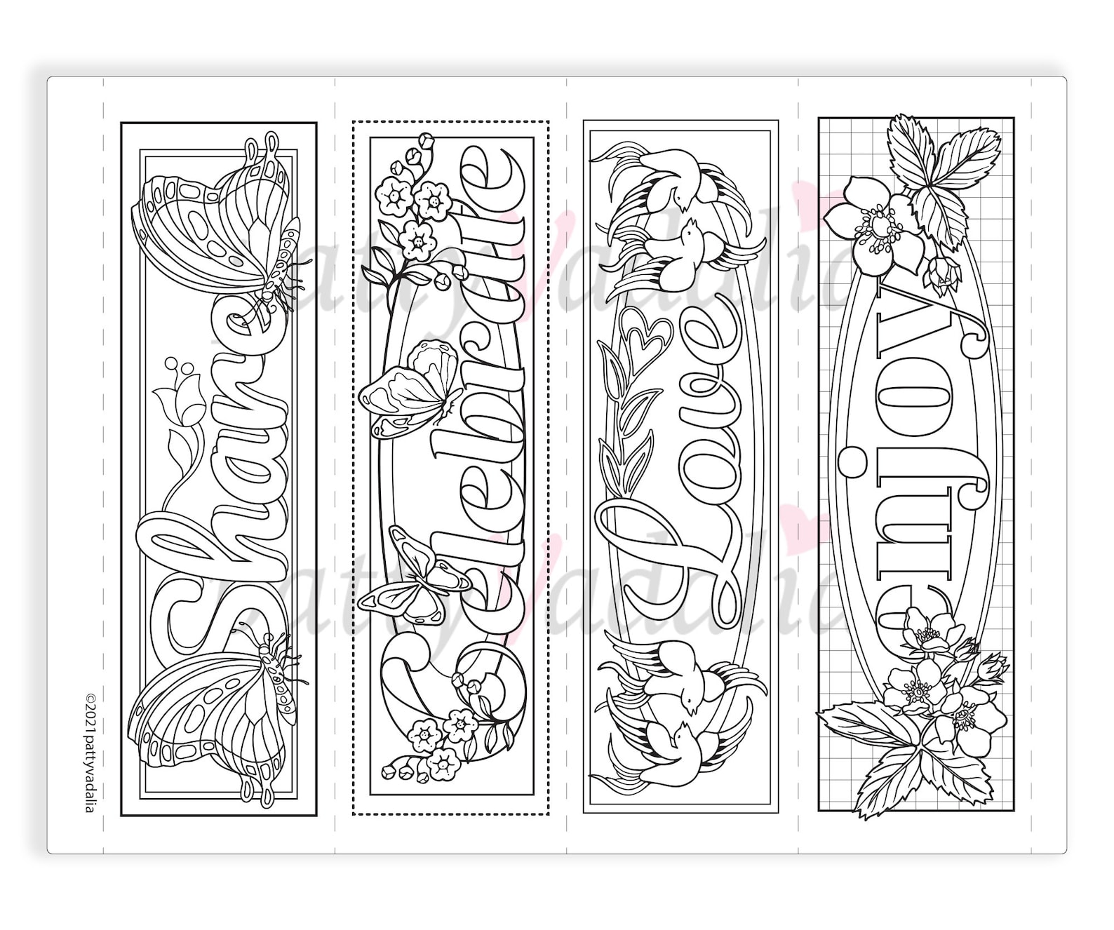 Inspirational Coloring Bookmarks Set PDF Instant Download Etsy