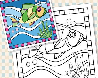 Fish Pattern, Instant Download PDF, Punch Needle, Rug Hooking, Needle Crafts