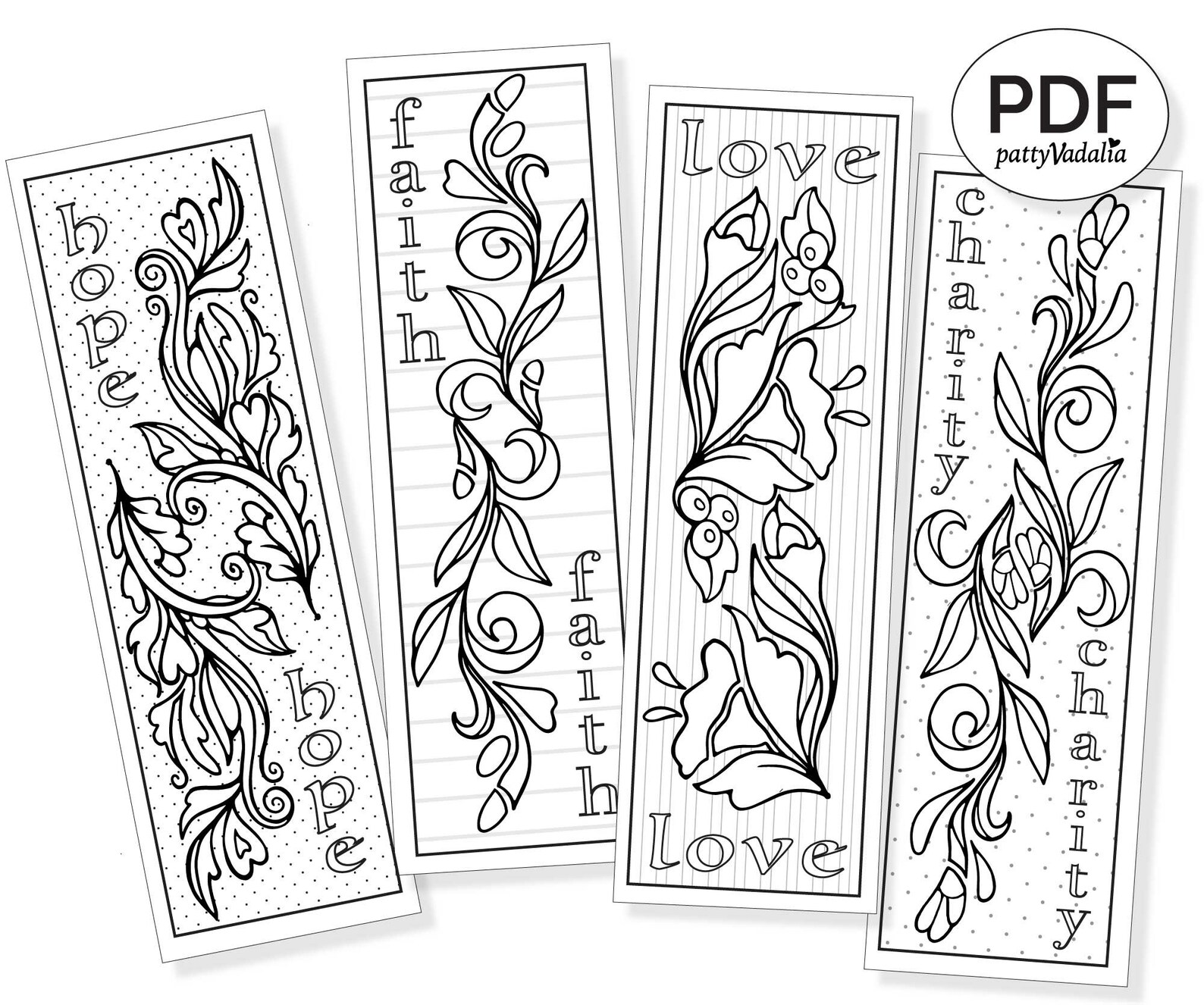 Downloadable Bookmarks PDF Faith Hope Love Charity | Etsy