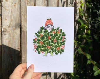 Strawberry suit | High quality A5 print | Original illustration