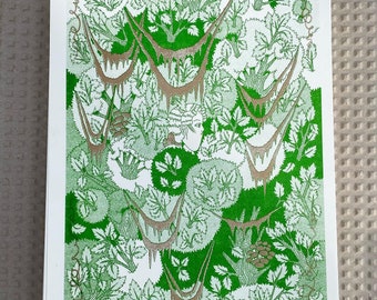 Forest III | High quality 2 colour A4 Riso Print | Original illustration