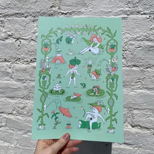 Meadow pool | A4 high quality print | Original illustration image 1