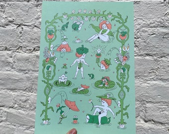Meadow pool | A4  high quality print | Original illustration