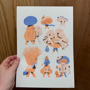 Mush Hour | High quality A4 Riso Print | Original illustration