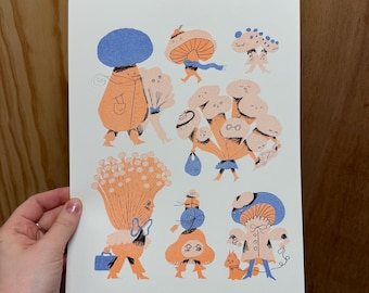 Mush Hour | High quality A4 Riso Print | Original illustration