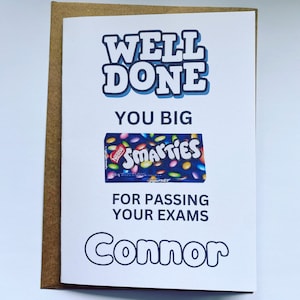 Complimenti per i risultati dell'esame smarties personalizzabile A6 Card