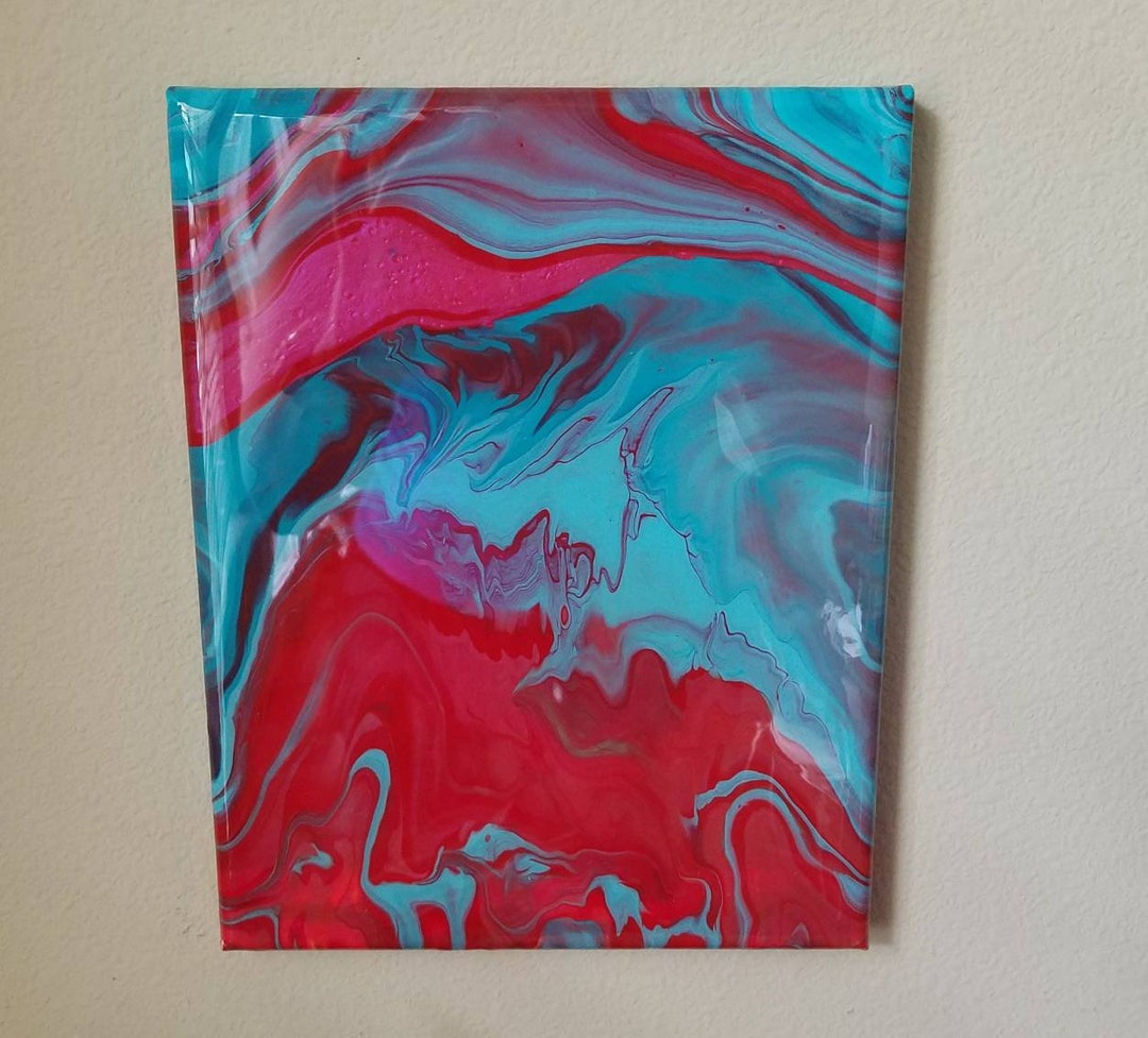 Paint Pour Painting With Resin Topcoat Etsy