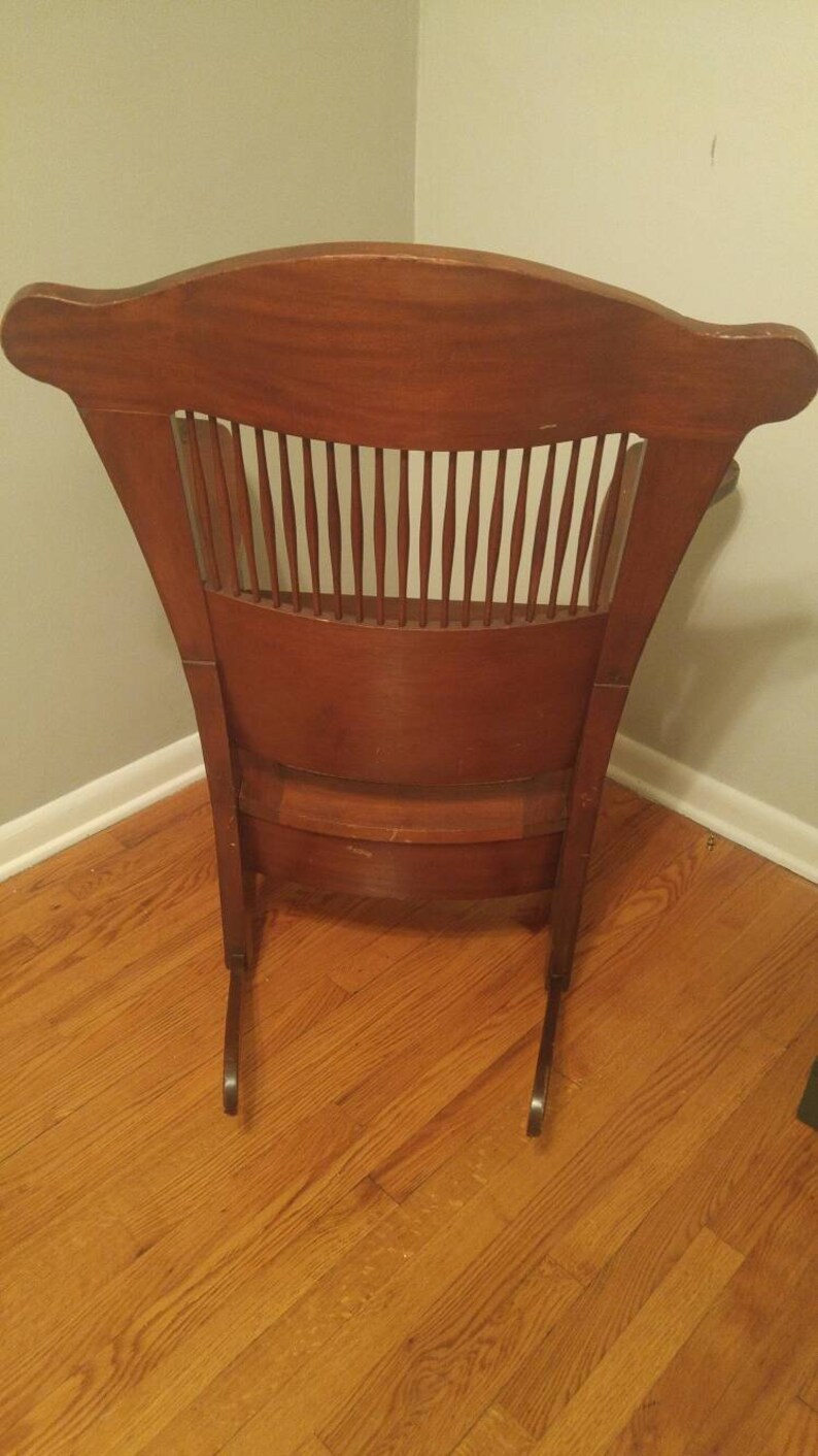 Large Antique Quaker Wood Porch/fireside Carved Rocking Chair Etsy