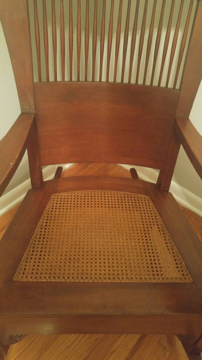 Large Antique Quaker Wood Porch/fireside Carved Rocking Chair Etsy