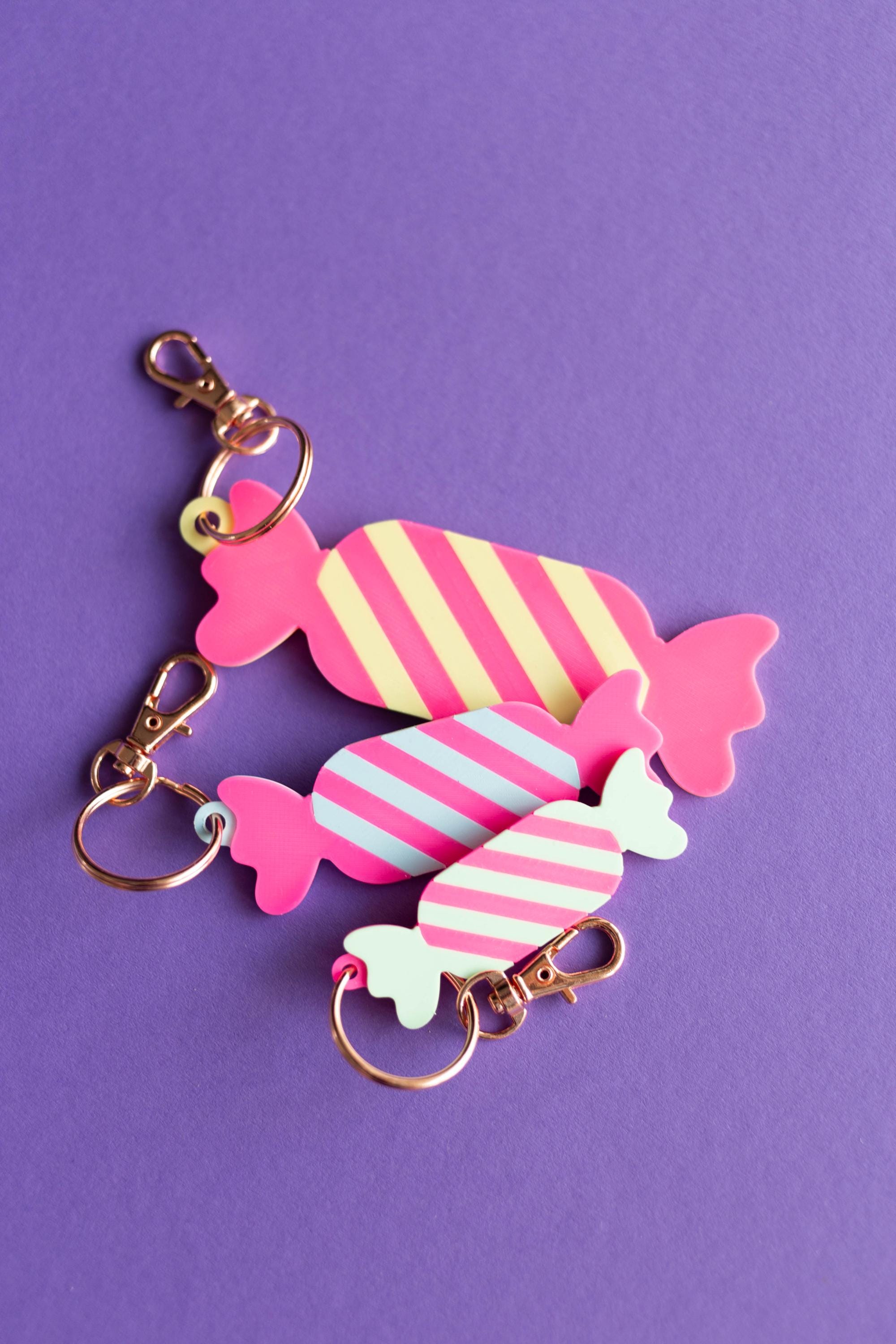Multi Print Keychains Candy Keychain STL – Cute 3D Print Keychain – 3 Sizes Included – Multi ...