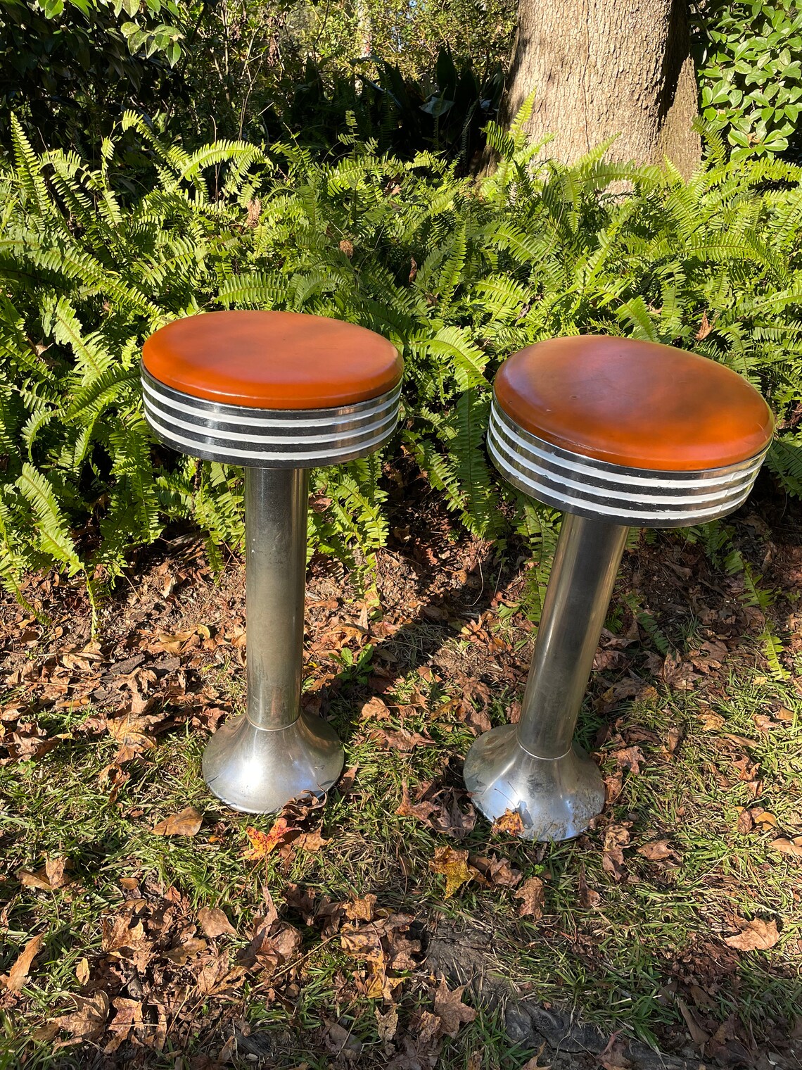 Pair Ice Cream Parlor Bar Stools Drug Store Etsy