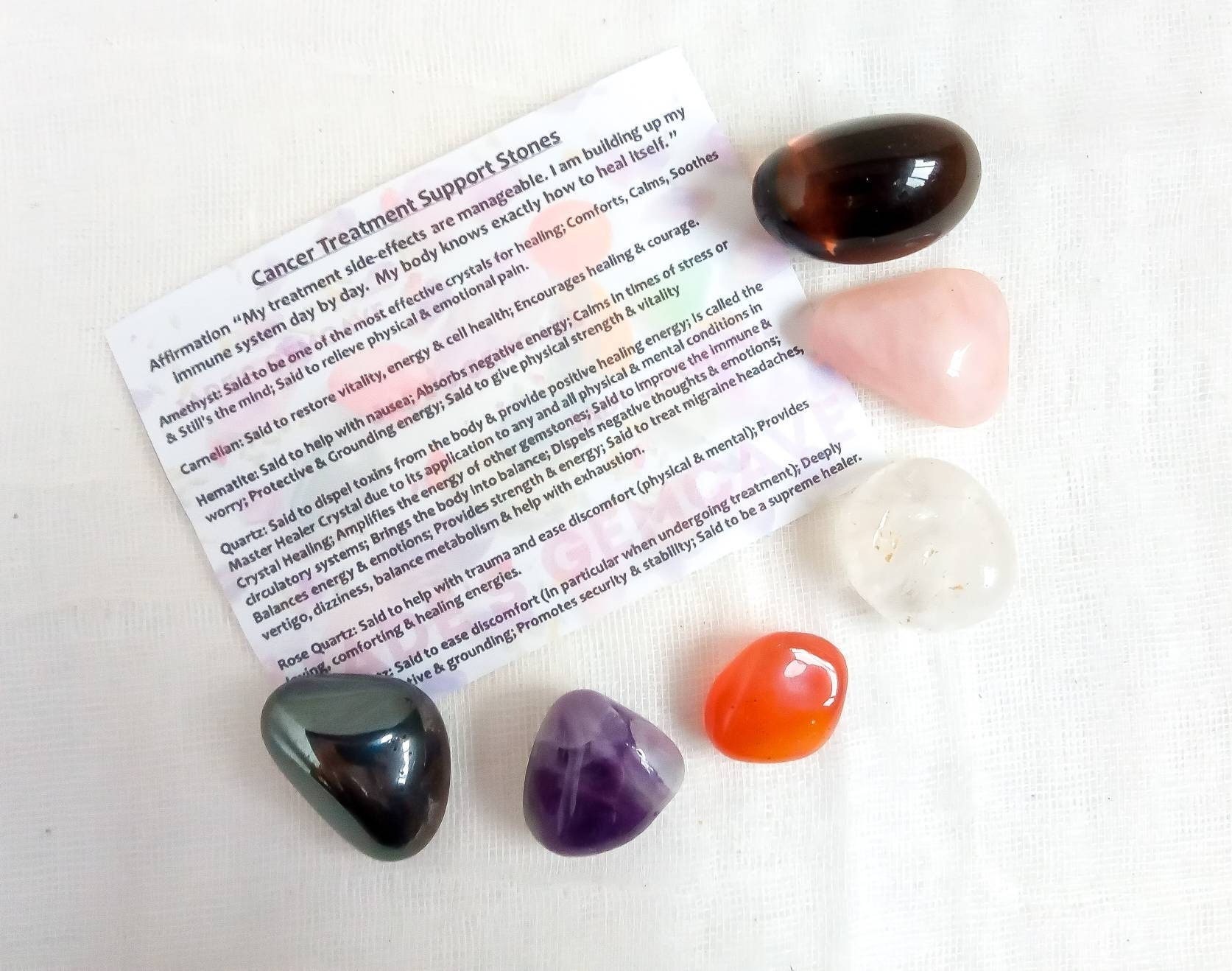 Cancer treatment support stones // Cancer and crystal healing Etsy