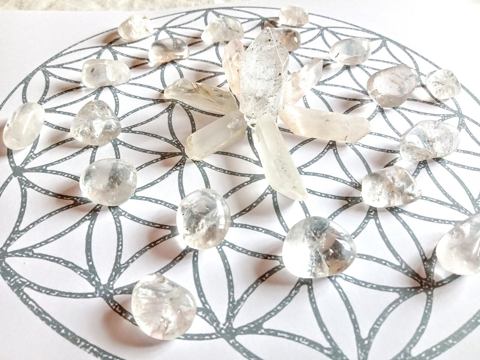 Clear Quartz Crystal Grid Set // Master Crystal Grid for all Etsy