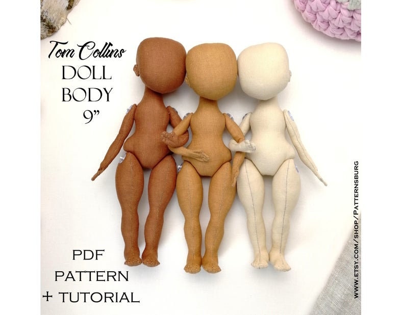 doll pattern download blank body doll pdf tutorial doll making image 3