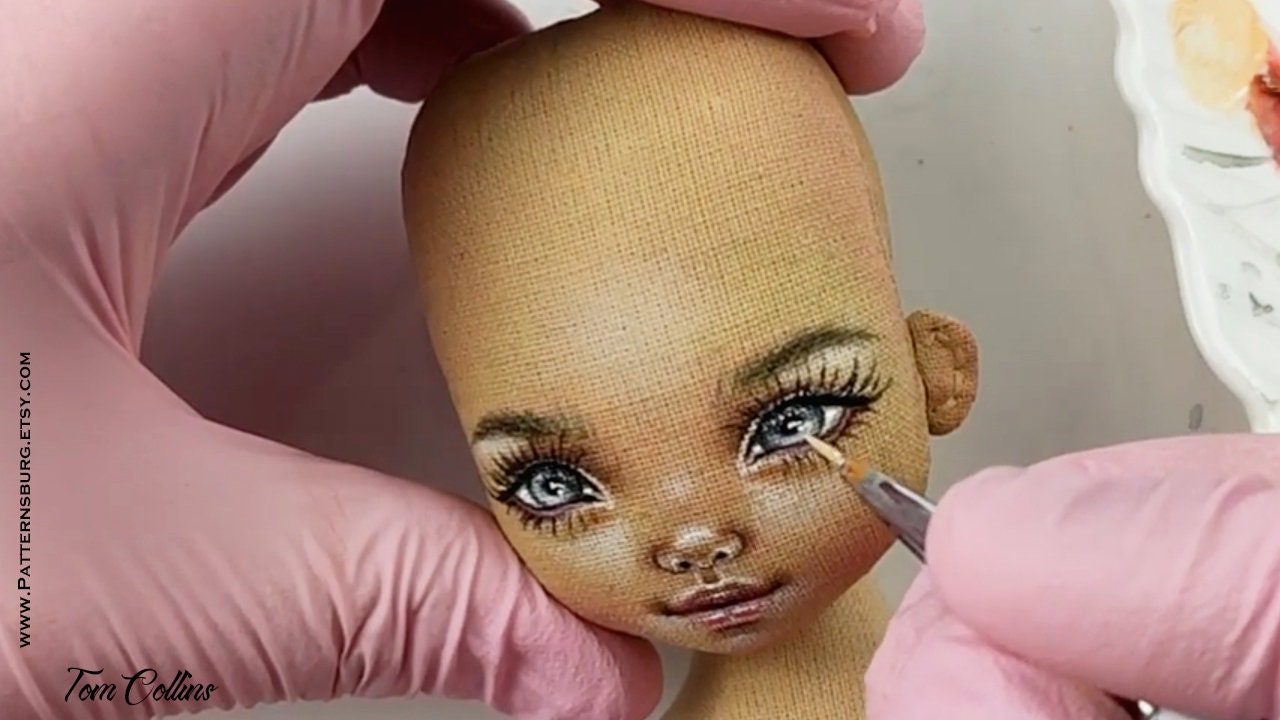 Paint doll tutorial nice doll how make draw face face textile Etsy