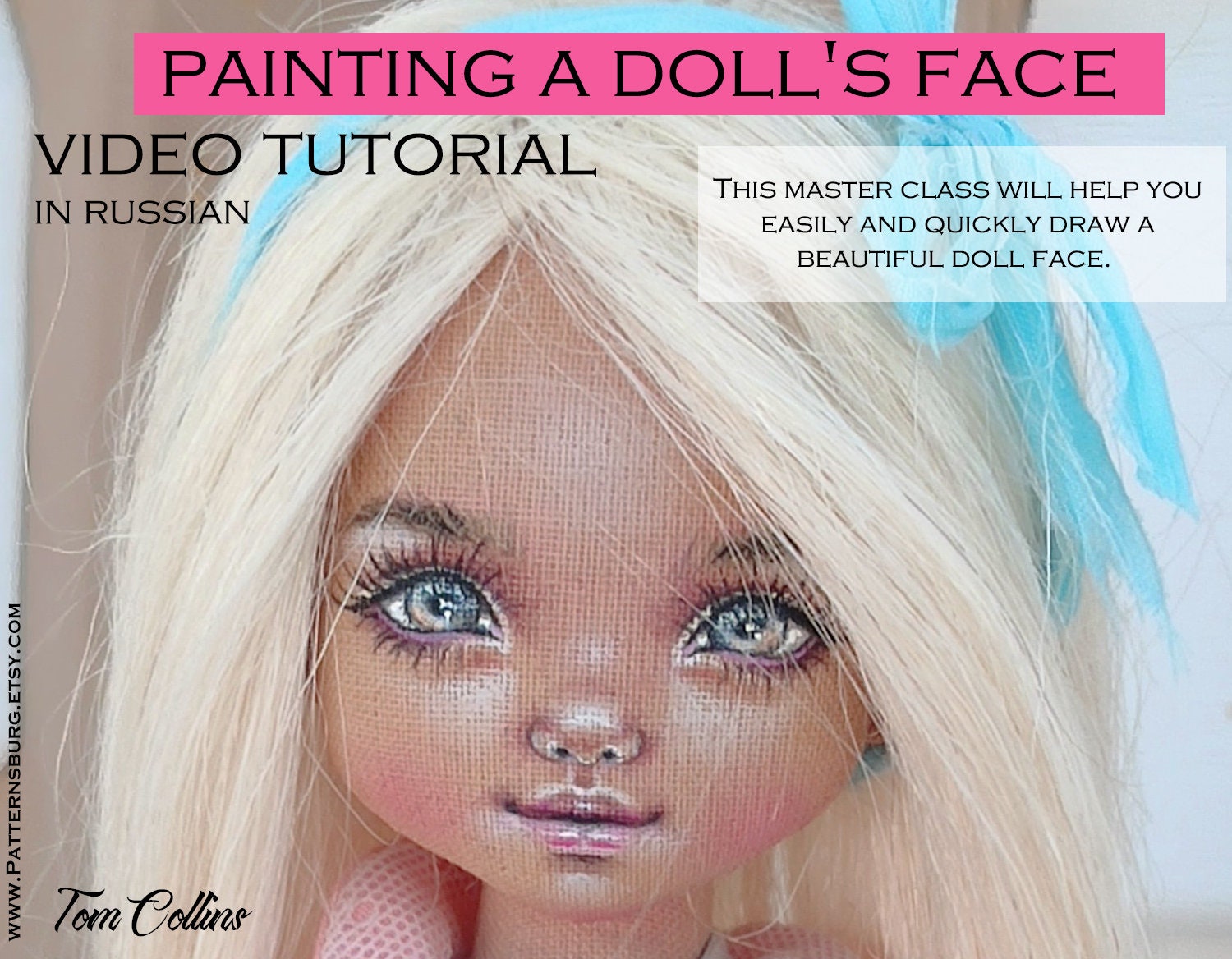 Paint doll tutorial nice doll how make draw face face textile Etsy
