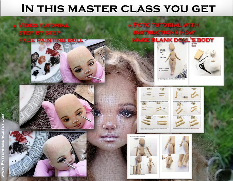 Face paint how to draw face cloth doll master class face Etsy