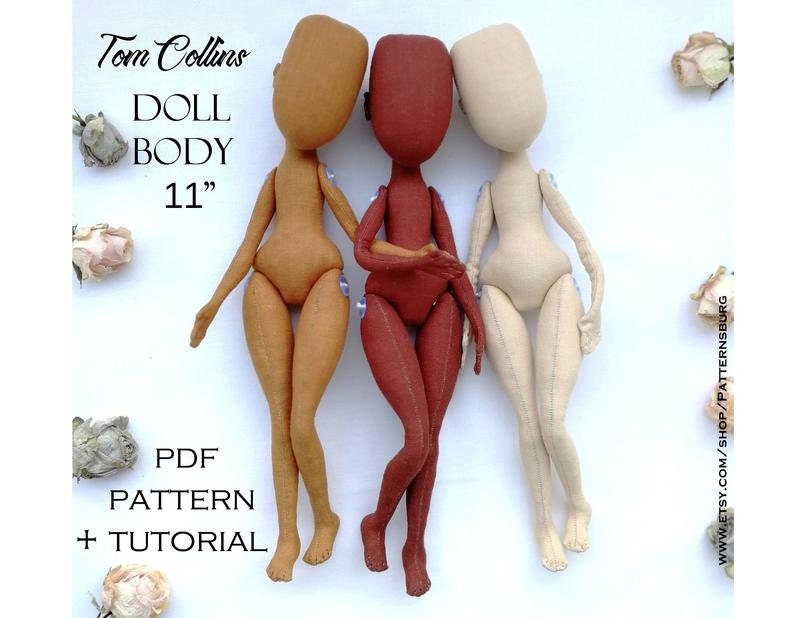 doll pattern download blank body doll pdf tutorial doll making image 1
