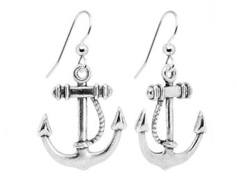 silver anchor earrings, anchor earrings, anchor jewellery, anchor gifts, nautical earrings, sailor earrings, sailor jewelry, boating earring