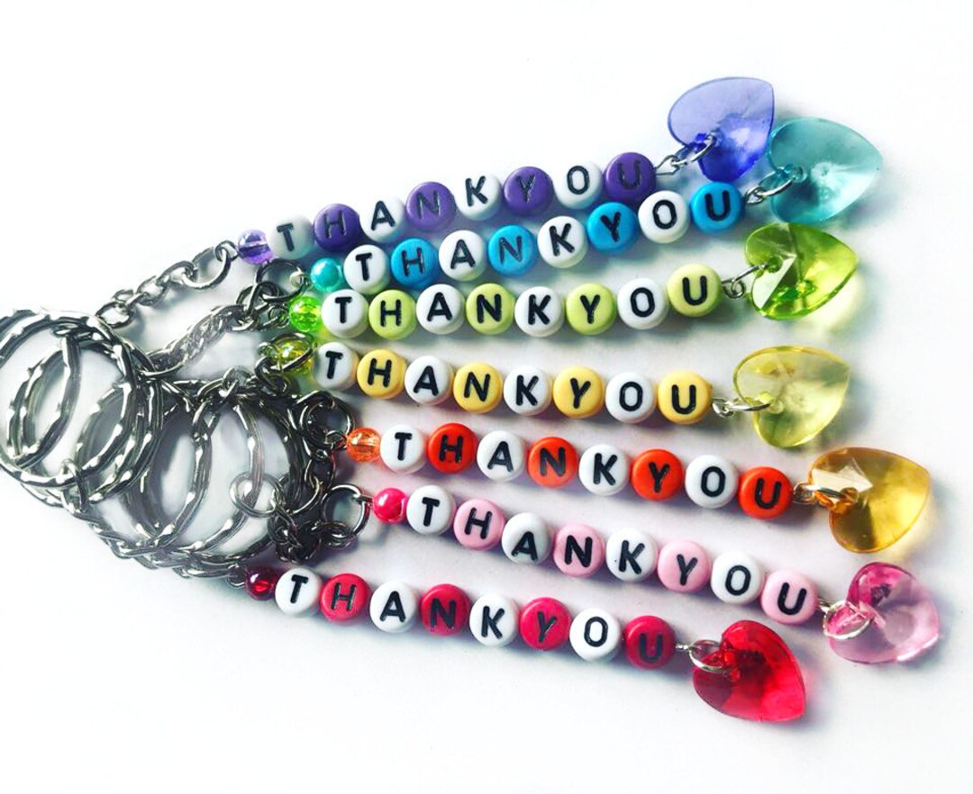 Thank You Keychain Thank You Keyring Keychain Favors Thank - Etsy