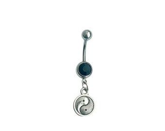 Yinyang belly button ring, yinyang jewellery, yinyang belly button ring, yinyang body jewelry, yinyang gift, yinyang lovers,