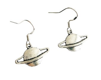 planet earrings, planet gifts, space earrings, space lovers gifts, saturn earrings, space jewellery, science earrings, astronomy earrings,