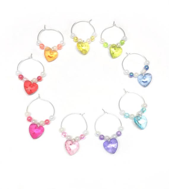Wedding Glass Charms Wine Beaded Glass Charms Wedding Wine Beaded