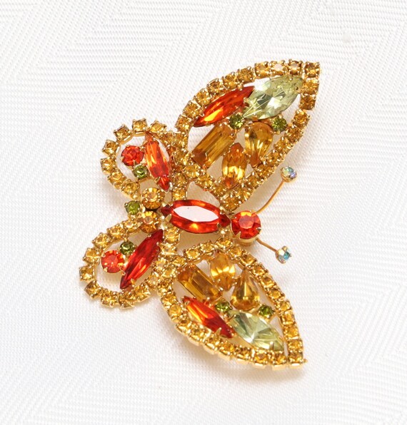 Spectacular JULIANA / D & E Butterfly Brooch – Fa… - image 4