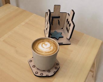 Juego de posavasos Dreidel hechos a mano