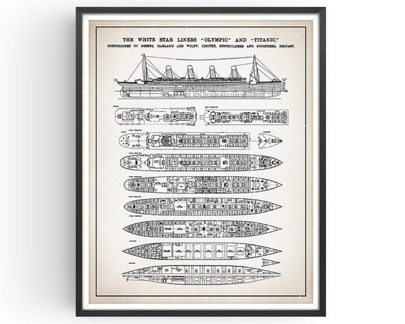 Titanic Patent 1908 Patent Print Liner Blueprint Etsy