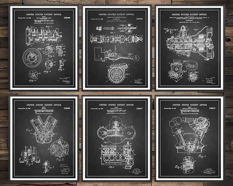 Henry Ford Patent Print Set of 6 Ford Motors Car Lover | Etsy