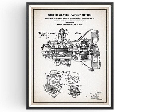 Ford Transmission Patent Print Ford Motors Car Lover Gift | Etsy