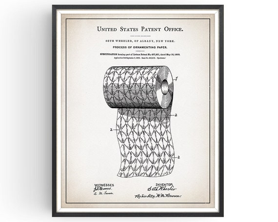 TOILET PAPER 1893 Patent Print Process of Ornamenting - Etsy