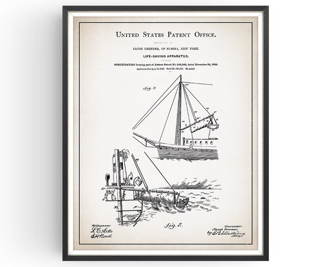 Buoy for Sunken Vessels Patent Prints Nautical Patent Marine Posters ...