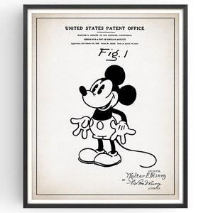 MICKEY MOUSE - 1929 - Patent Print - Mickey Mouse Print