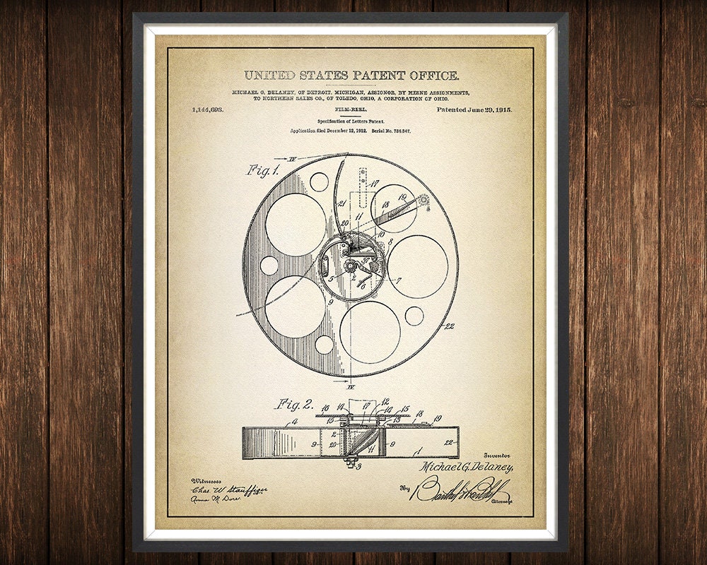 Videographer Theatre Patent Video Camera Film Reel Photographer Unframed Film Student Gift Director Gift