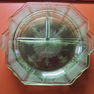 Uranium Hocking Glass Princess Grill Plates - Set of 4