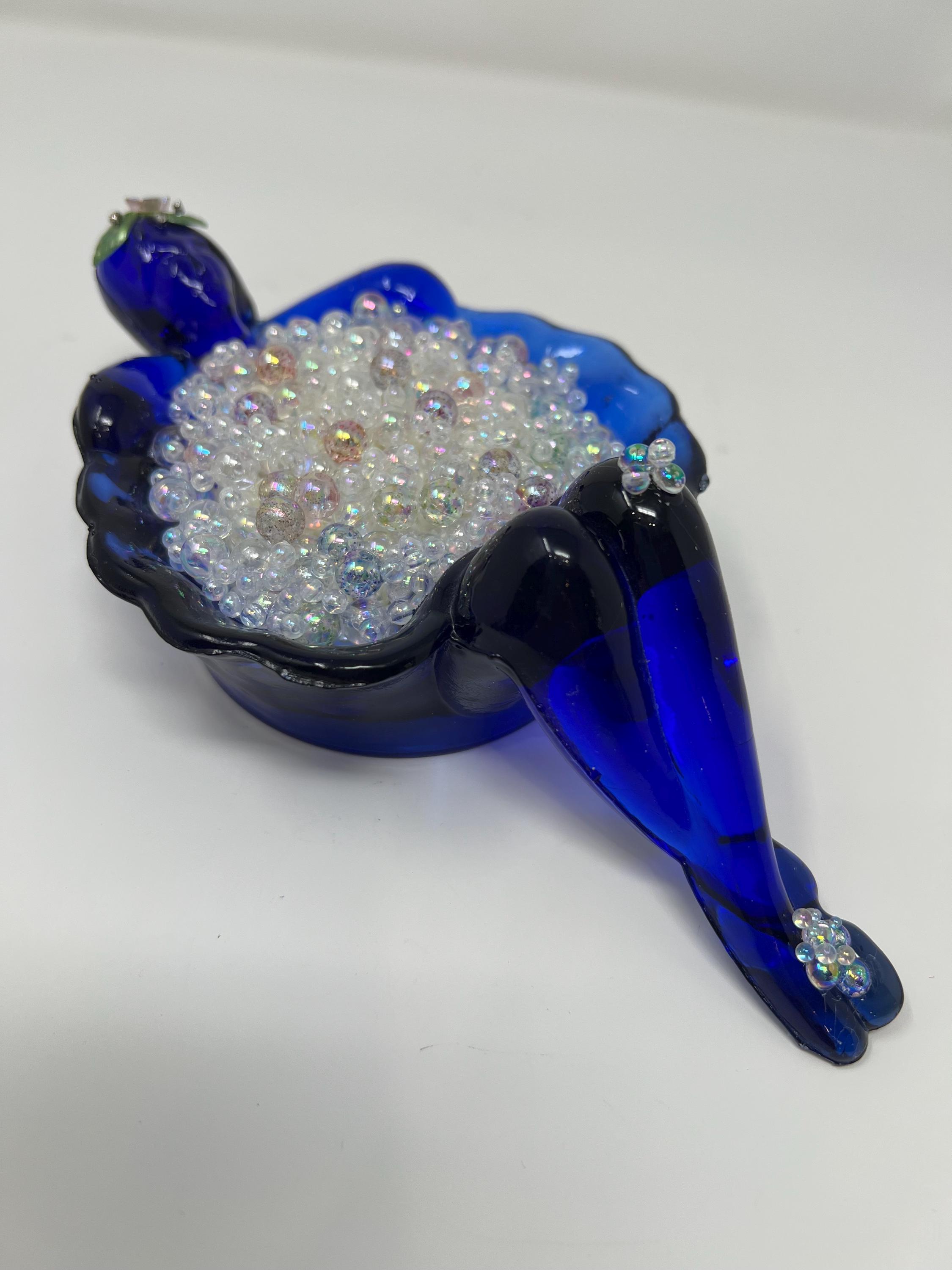Belle baigneuse vintage rehaussée de minuscules bulles de verre, cadeau d'anniversaire de mariage, cadeau de fête des mères pour les vacances