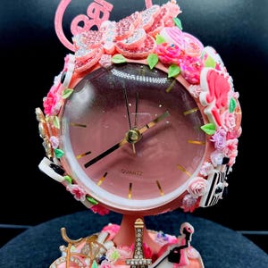 Barbie In Paris battery alarm clock OOAK birthday gift anniversary gift Christmas gift graduation gift wedding gift teen gift