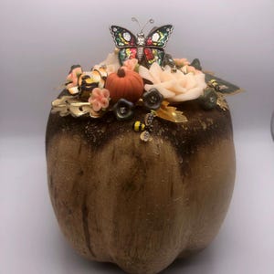 Wood pumpkin upscaled home decor OOAK birthday gift Thanksgiving gift Christmas gift anniversary gift Mother’s Day gift house warming gift