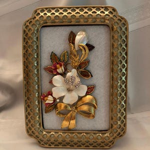 Vintage jewelry art, floral theme vintage jewelry OOAK birthday gift anniversary gift Christmas gift wedding gift valentine gift