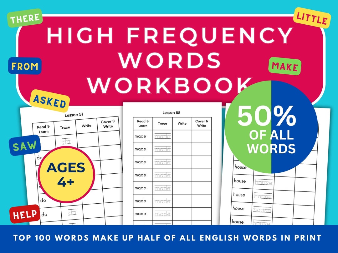High Frequency Words Worksheets, Reading Writing Spelling (digital ...